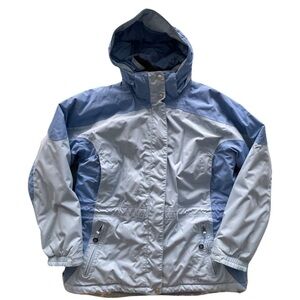 LL Bean Light Blue Snow Ski Snowboard Jacket with Pockets & Hood Women’s Large.
